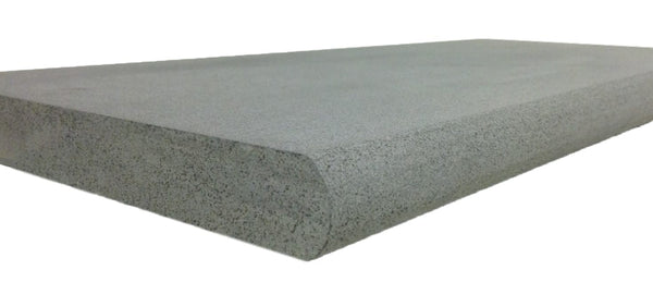 Roman Tile Basalt Bluestone Sawn 400 grit Coping Tile - Round Bullnose 400x600x30mm