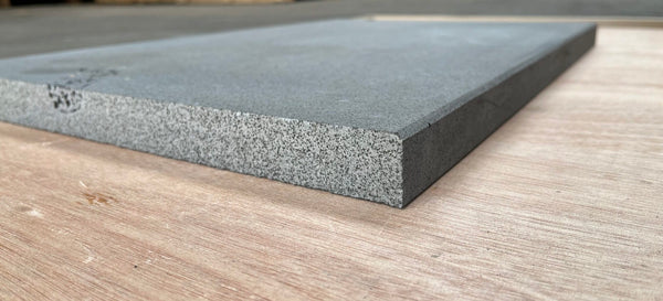Roman Tile Basalt Bluestone Sawn 400 grit Coping Tile - Square Bevel 400x600x30mm