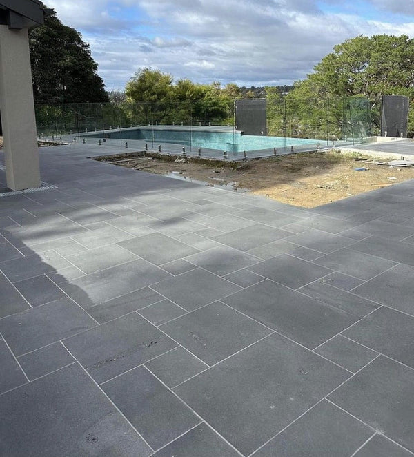 Roman Tile Basalt Bluestone Sawn 400 grit Tile 300x600x20mm