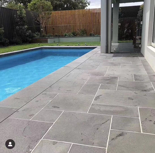 Roman Tile Basalt Bluestone Sawn 400 grit Tile 300x600x20mm