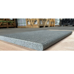 Roman Tile Granite Maha Black Flamed and Washed Round Bullnose 600x400x20mm