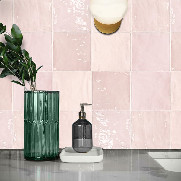 DSS Tile La Riviera Rose Gloss Subway Tile 132X132mm Made In Spain