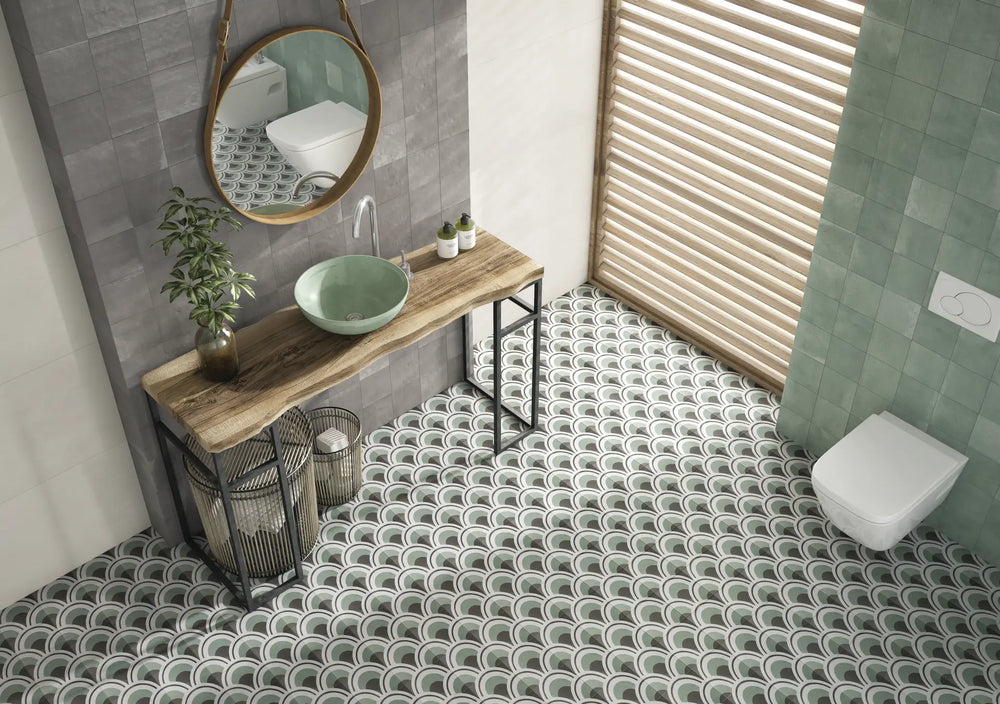 Berlin Trazos Aquamar Gloss Pattern Tile 147X147mm