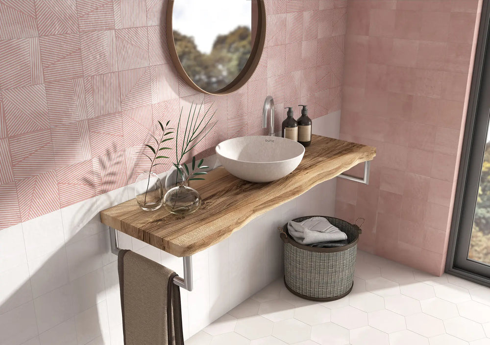 Berlin Trazos Flamingo Matt Pattern Tile 147X147mm