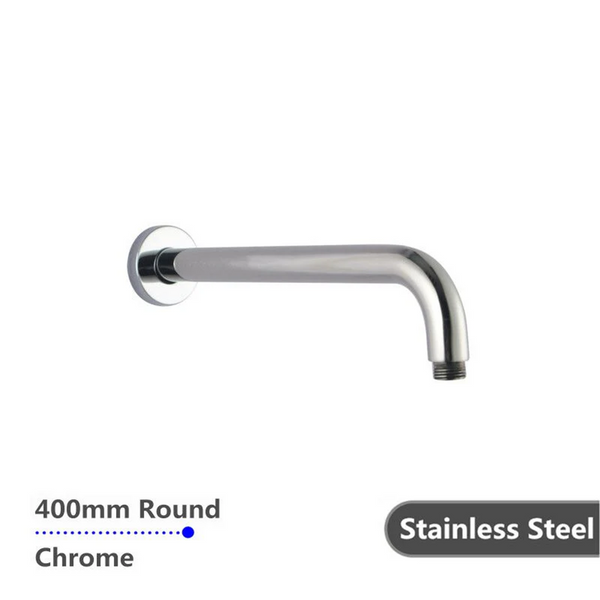 CH0108.SA ROUND CHROME STAINLESS STEEL WALL MOUNTED SHOWER ARM 400MM