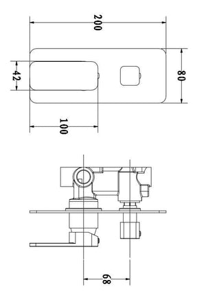 TSI Mixer Taps OX0225-2.ST IVANO SERIES SOLID BRASS BLACK BATH/SHOWER WALL MIXER WITH DIVERTER WALL MOUNTED