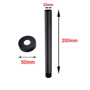 TSI Showers OX0105.SA ROUND BLACK CEILING SHOWER ARM 200MM