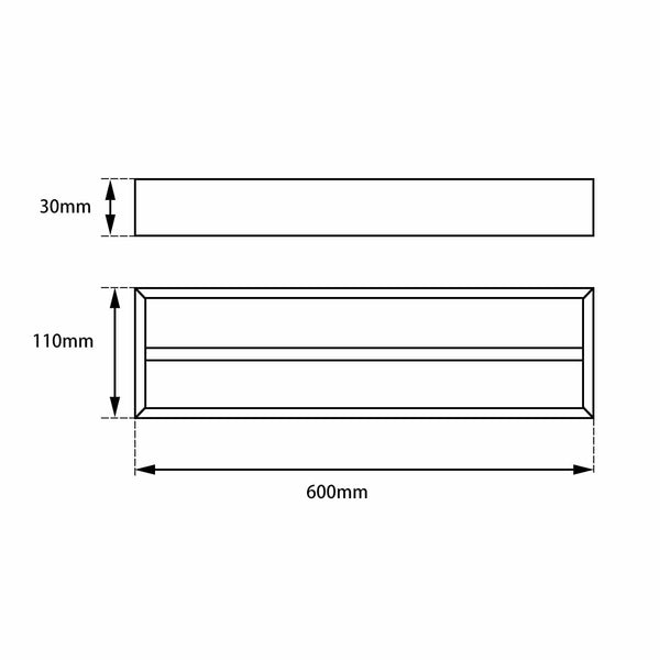 TSI Bathroom Accessories IVANO Series Chrome Double Towel Rail 600mm CH6402.TR