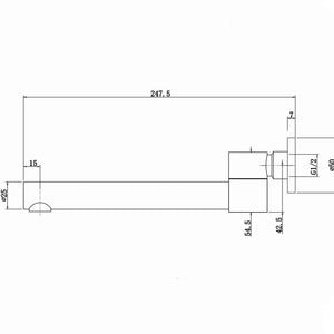 TSI Mixer Taps LUCID PIN Series Round Black Swivel Wall Spout OX0004.BS