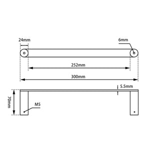 TSI Bathroom Accessories RUSHY Series Chrome Towel Ring 300mm CH6503.TR