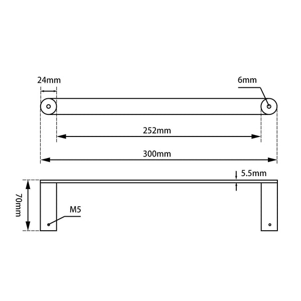TSI Bathroom Accessories RUSHY Series Chrome Towel Ring 300mm CH6503.TR