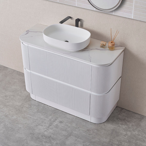 Hudson 1200mm Floor Standing Matt White Vanity SK68-1200WM