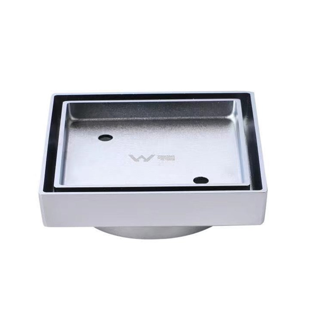 PSF02-80 CHROME SHOWER GRATE FLOOR WASTE TILE INSERT DRAIN 115*115MM