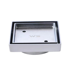 PSF02-90 CHROME SHOWER GRATE FLOOR WASTE TILE INSERT DRAIN 115*115MM