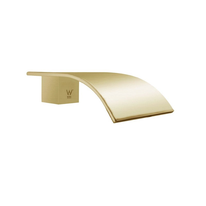 SP05.04 Esperia Brushed Yellow Gold Square Bath Spout