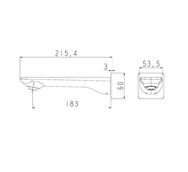 TSI Mixer Taps SP10.05 Esperia Brushed Nickel Bath Spout