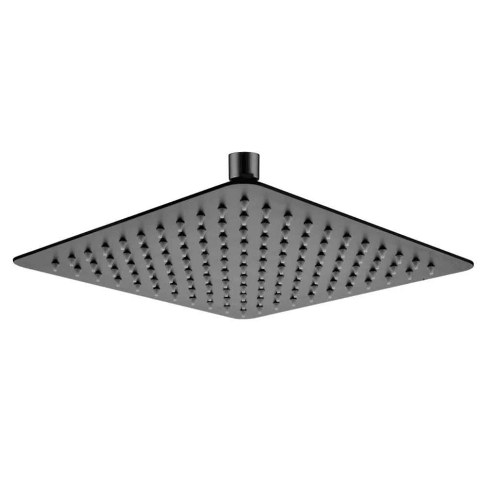 OX0002.SH SUPER-SLIM SQUARE BLACK RAINFALL SHOWER HEAD 250MM