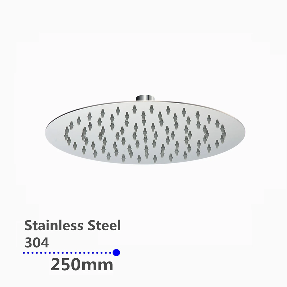 CH0007.SH SUPER-SLIM ROUND CHROME RAINFALL SHOWER HEAD 250MM