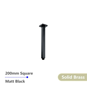 OX0103.SA SQUARE BLACK CEILING SHOWER ARM 200MM