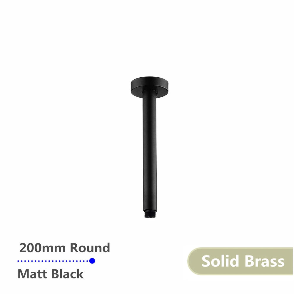 OX0105.SA ROUND BLACK CEILING SHOWER ARM 200MM