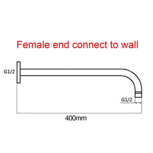 TSI Showers BUYG0108.SA ROUND BRUSHED BRASS STAINLESS STEEL WALL MOUNTED SHOWER ARM 400MM