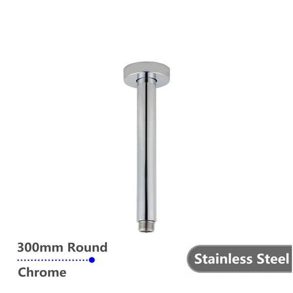 CH0125.SA ROUND CHROME CEILING SHOWER ARM 300MM