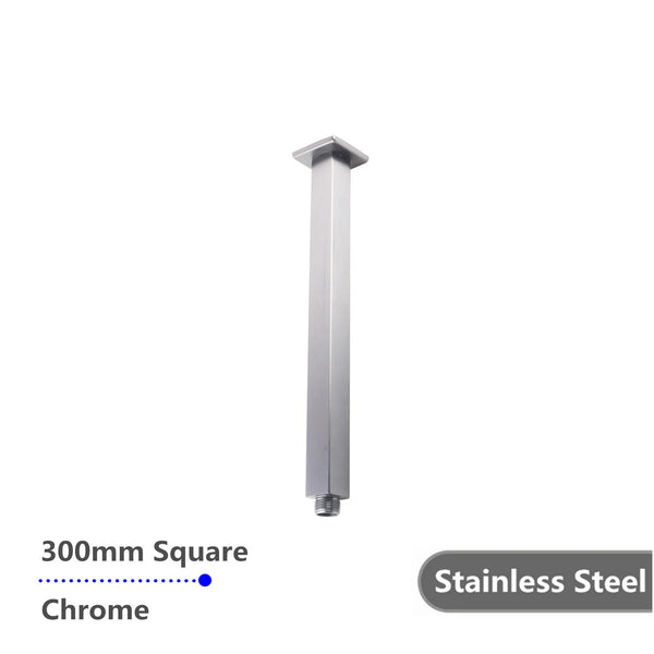 CH0126.SA SQUARE CHROME CEILING SHOWER ARM 300MM