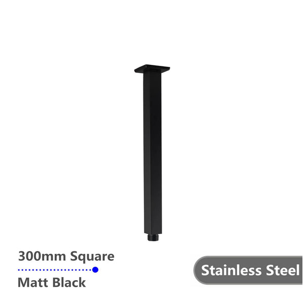 OX0126.SA SQUARE BLACK CEILING SHOWER ARM 300MM