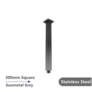 GM0126.SA SQUARE GUN METAL GREY CEILING SHOWER ARM 300MM