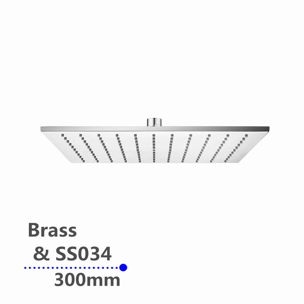 CH0133.SH SQUARE CHROME BRASS RAINFALL SHOWER HEAD 300MM