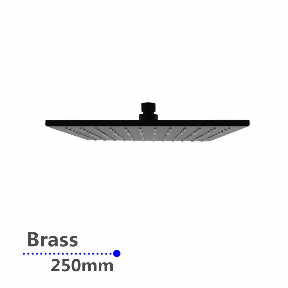 OX0135.SH SQUARE BLACK BRASS RAINFALL SHOWER HEAD 250MM