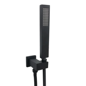 OX2127.SH.N+OX-S5.HHS SQUARE MATTE BLACK HAND HELD SHOWER SET
