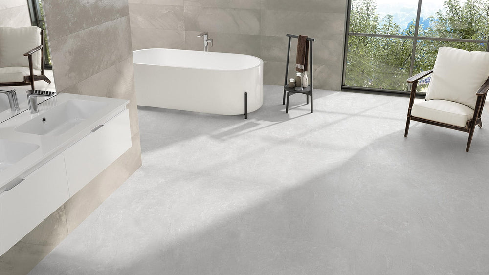 Girona White Matt Marble Look Tile 450x450mm Unrectified