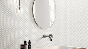 SWC Tile Hexagon Mosaic White Gloss 51mm (271X282mm Per Sheet)