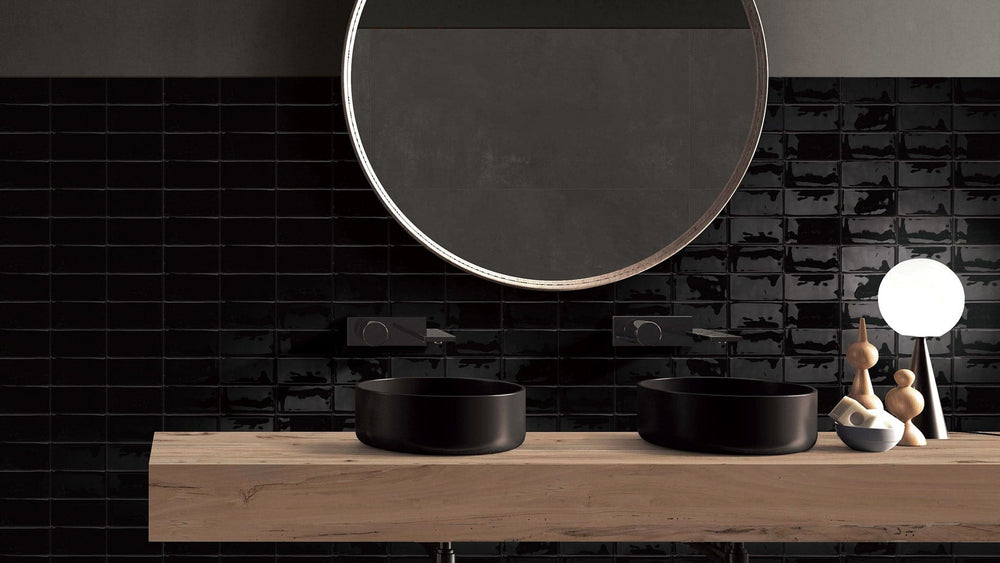 Luxe Midnight Gloss Subway Tile 76x152x9mm