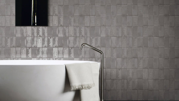 SWC Tile Luxe Smoke Grey Matt Subway Tile 76x152x9mm