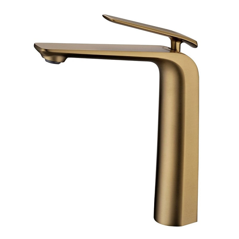 TBT35.04 Esperia Brushed Yellow Gold Tall Basin Mixer