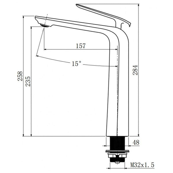 TSI Mixer Taps TBT35.03 Esperia Matte Black & Chrome Tall Basin Mixer