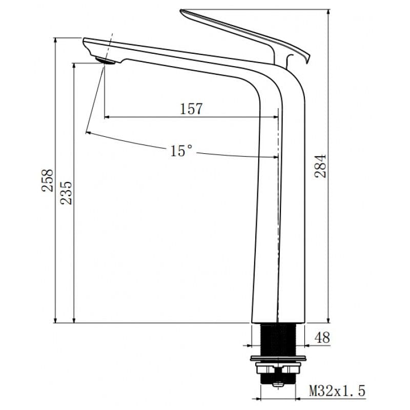 TBT35.02 Esperia Matte Black Tall Basin Mixer