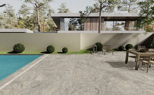 THEO DI Tile Travertino Sterling Crazy Pave Tech Grip