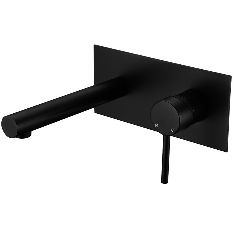 WT 708BK CURO Pin Handle Bath/Basin Set Matt Black finish