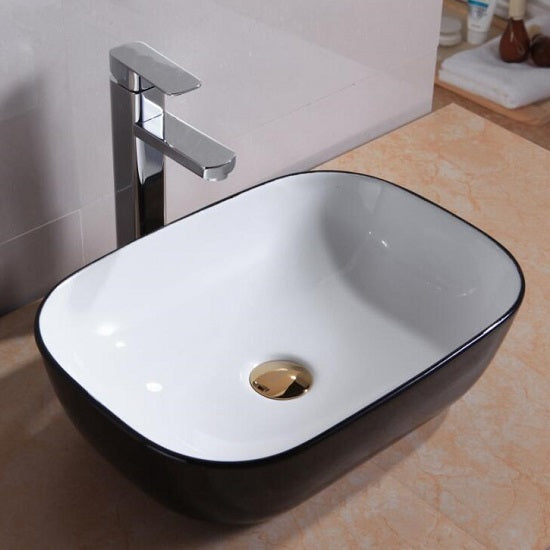 WB 4632BK CURO Above Counter Basin *Internal-white, External-black*
