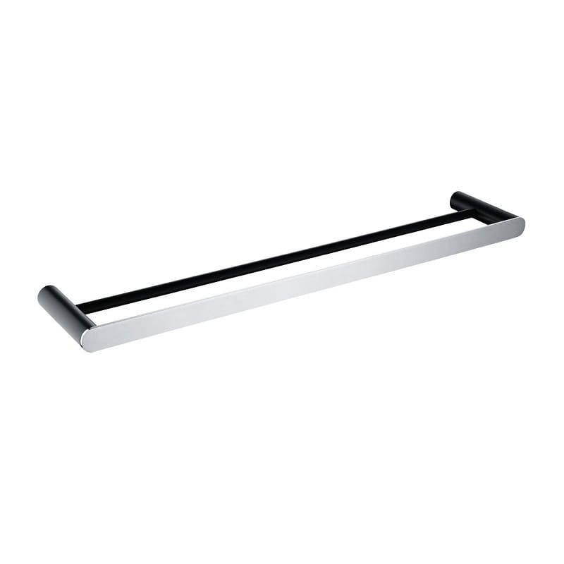 TSI Bathroom Accessories AR52.03 Esperia Matte Black & Chrome Double Towel Rail 600mm