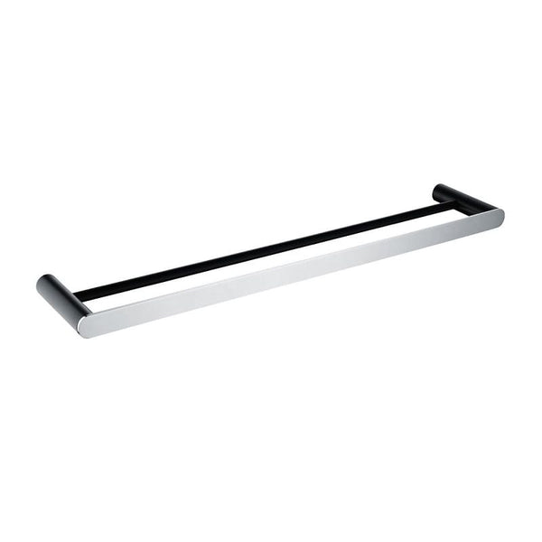 TSI Bathroom Accessories AR52.03 Esperia Matte Black & Chrome Double Towel Rail 600mm