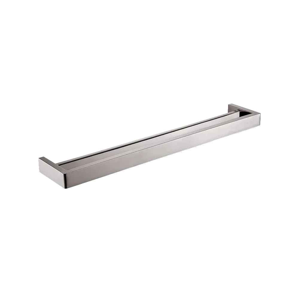 TSI Bathroom Accessories BU7002.TR IVANO SERIES SQUARE BRUSHED NICKEL GREY DOUBLE TOWEL RAIL 600MM