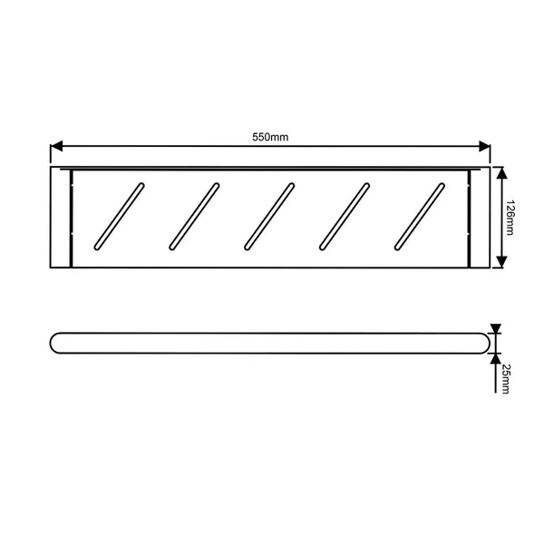 TSI Bathroom Accessories BUYG6514.TR RUSHY BRUSHED BRASS SHELF