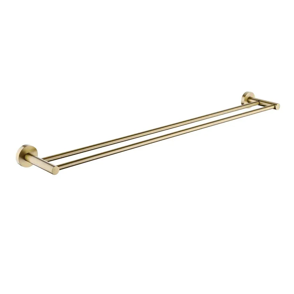 TSI Bathroom Accessories BUYG6602.TR LUCID PIN 800MM ROUND BRUSHED YELLOW GOLD DOUBLE TOWEL RACK RAIL