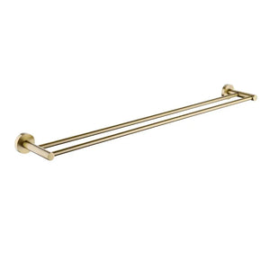 TSI Bathroom Accessories BUYG6602.TR LUCID PIN 800MM ROUND BRUSHED YELLOW GOLD DOUBLE TOWEL RACK RAIL