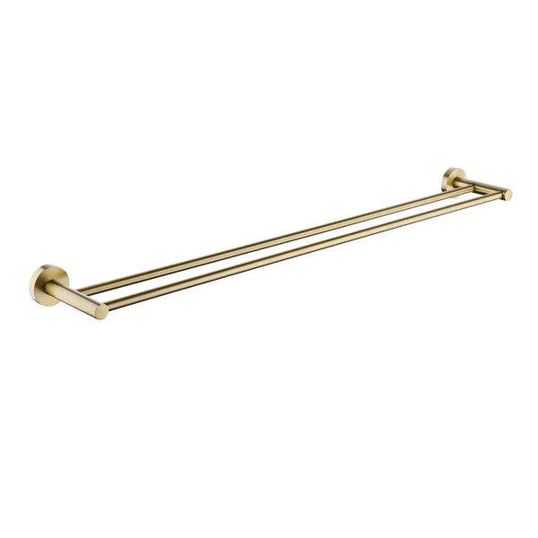 TSI Bathroom Accessories BUYG6602.TR LUCID PIN 800MM ROUND BRUSHED YELLOW GOLD DOUBLE TOWEL RACK RAIL