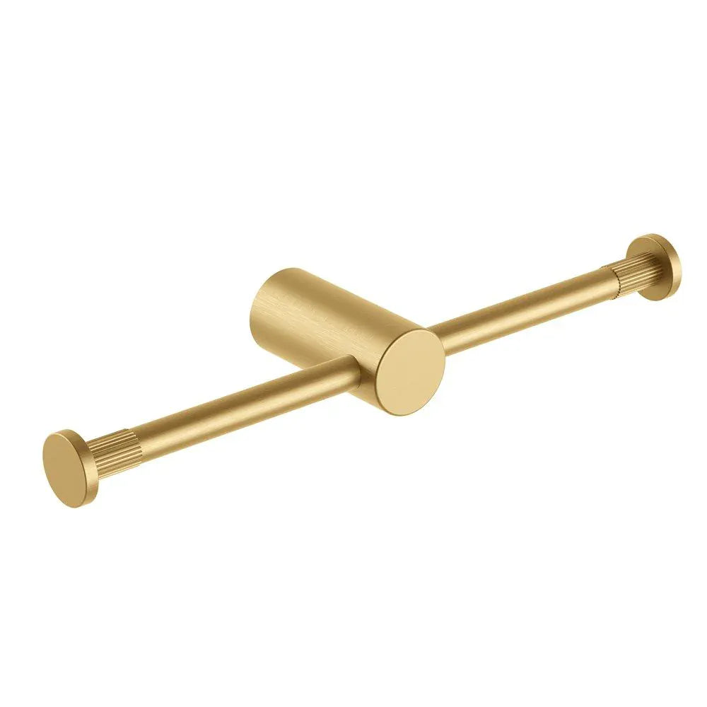 TSI Bathroom Accessories BUYG9005.TR CADDENCE SERIES BRUSHED YELLOW GOLD DOUBLE TOILET PAPER HOLDER